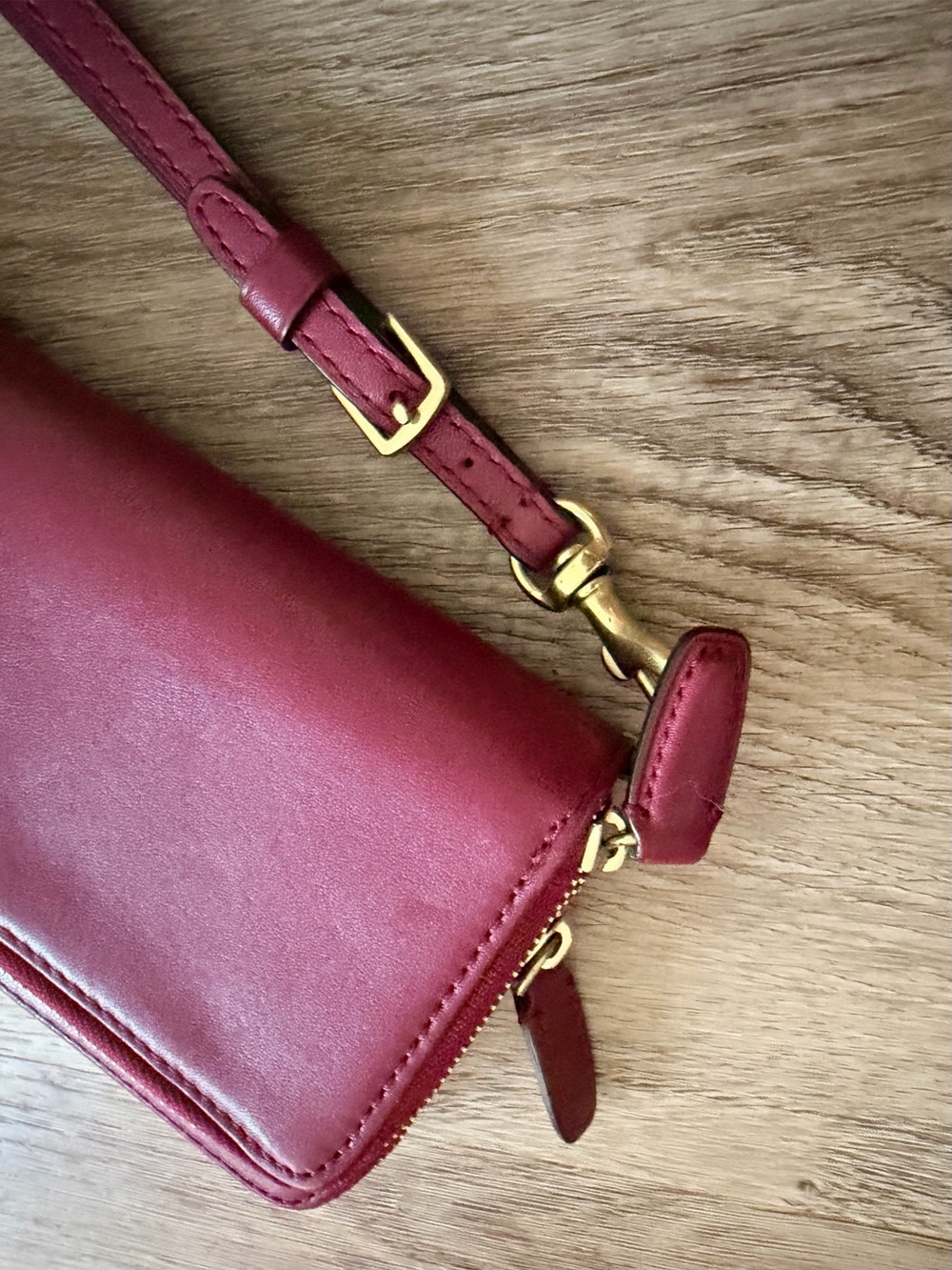 Coach Raspberry Magenta Red Zip-Around Wristlet Wallet - Picture 4 of 6